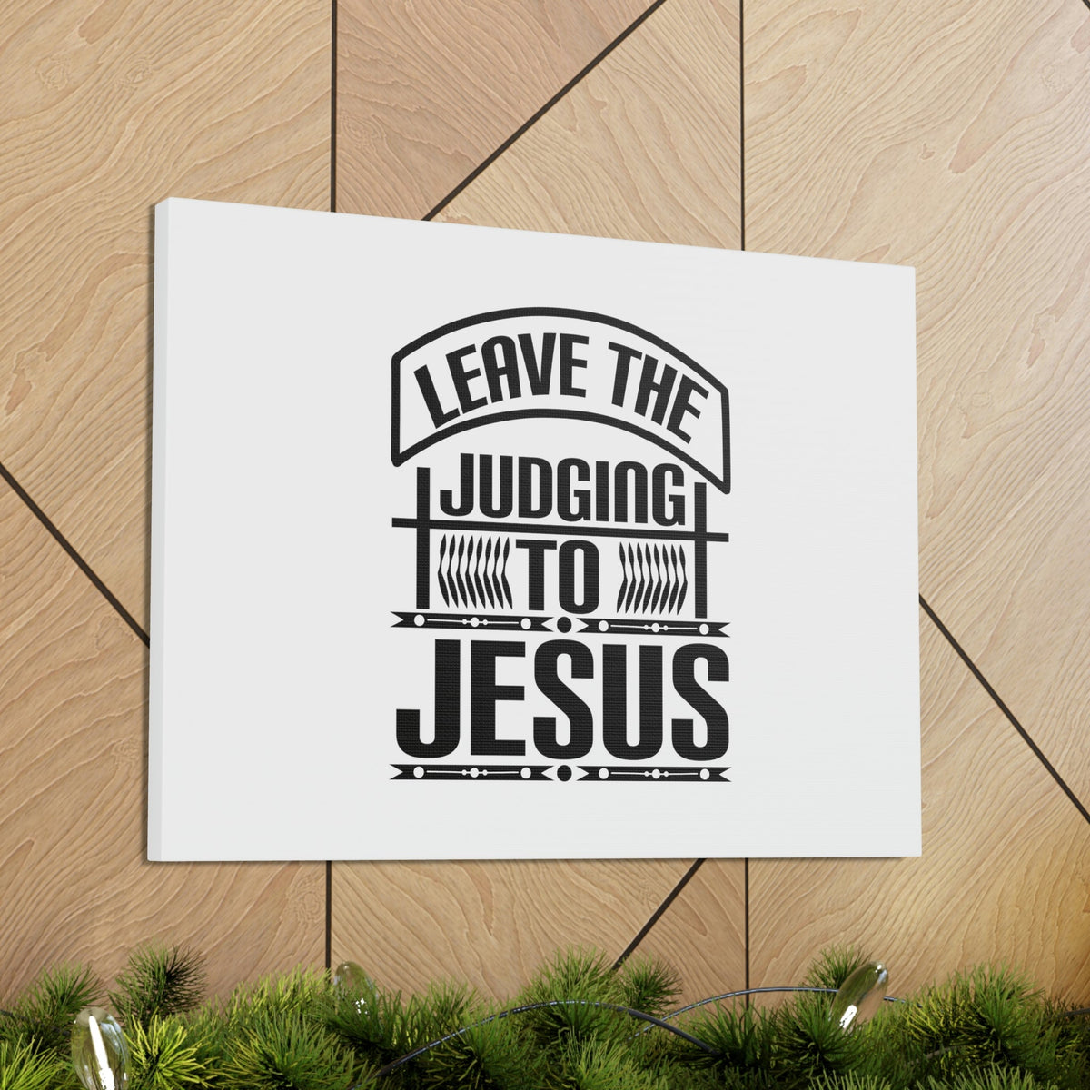 Scripture Walls Leave The Judging To Jesus John 8:7 Banner Christian Wall Art Bible Verse Print Ready to Hang Unframed-Express Your Love Gifts