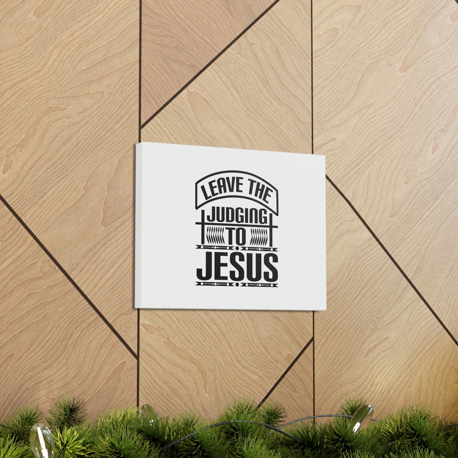 Scripture Walls Leave The Judging To Jesus John 8:7 Banner Christian Wall Art Bible Verse Print Ready to Hang Unframed-Express Your Love Gifts