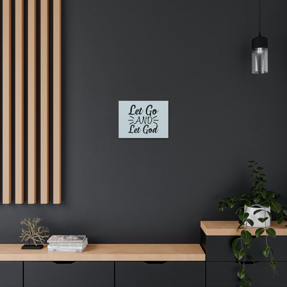 Scripture Walls Let Go And Let God Jeremiah 29:11 Pastel Blue Bible Canvas Christian Wall Art Ready to Hang Unframed-Express Your Love Gifts