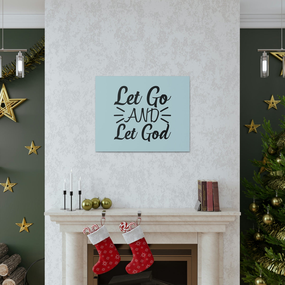 Scripture Walls Let Go And Let God Jeremiah 29:11 Pastel Blue Bible Canvas Christian Wall Art Ready to Hang Unframed-Express Your Love Gifts