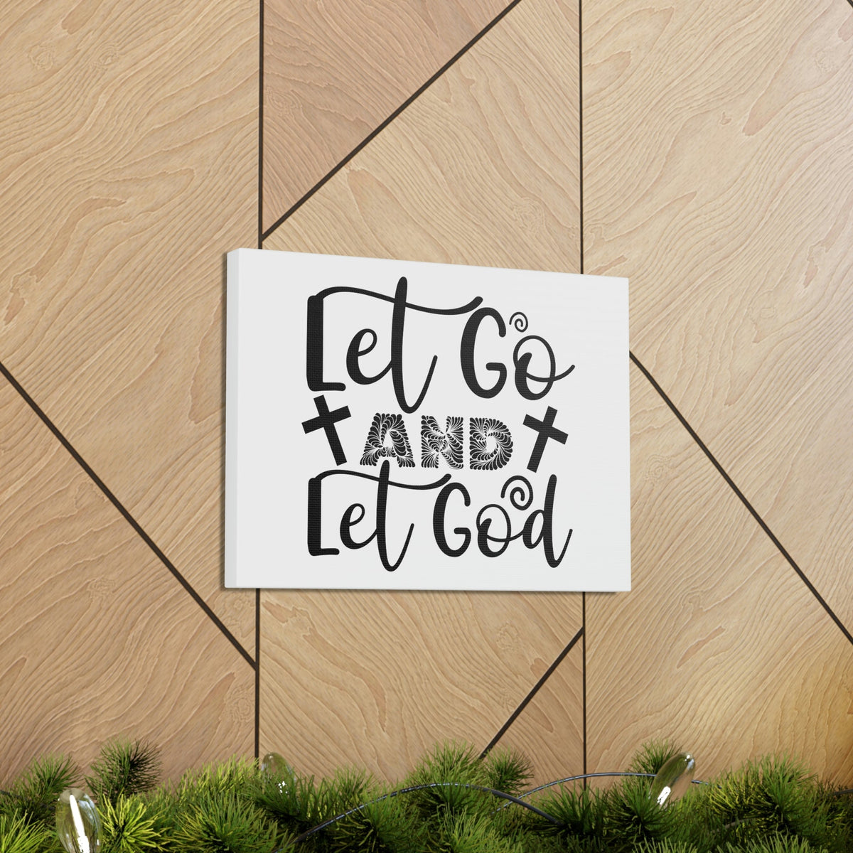 Scripture Walls Let Go And Let God John 14:27 Cross Christian Wall Art Print Ready to Hang Unframed-Express Your Love Gifts