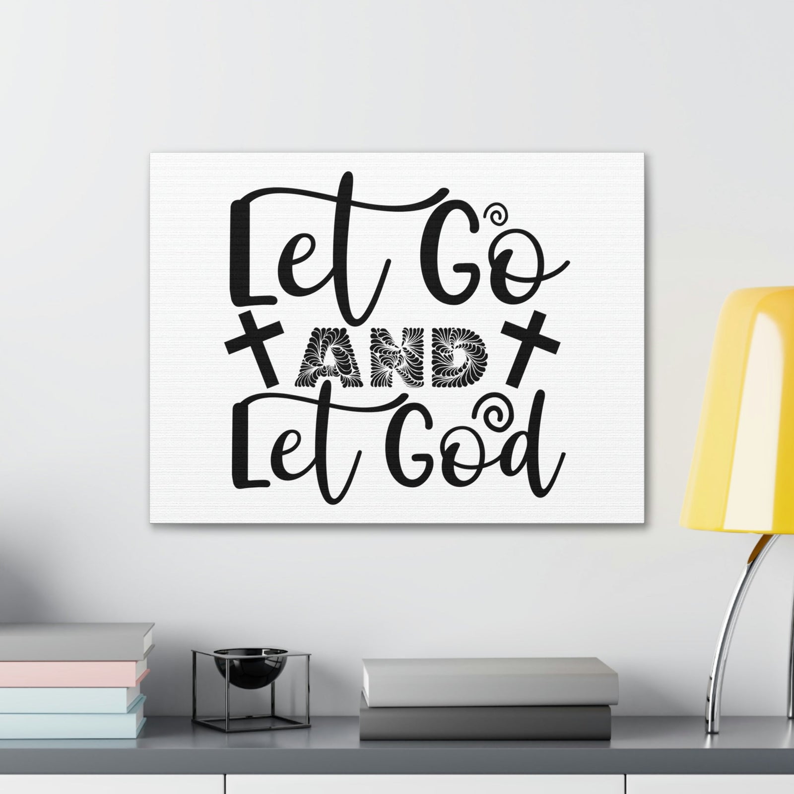Scripture Walls Let Go And Let God John 14:27 Cross Christian Wall Art Print Ready to Hang Unframed-Express Your Love Gifts