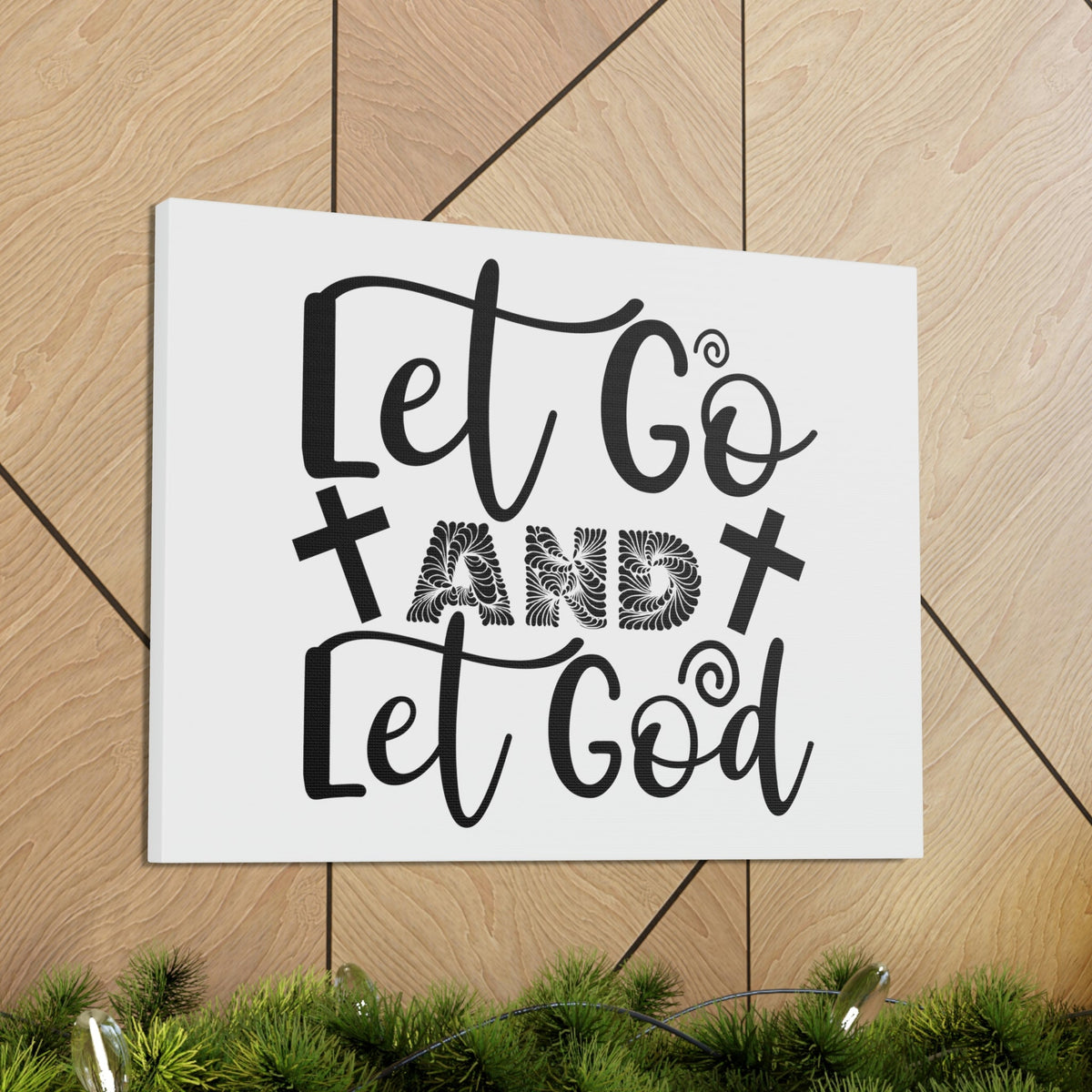 Scripture Walls Let Go And Let God John 14:27 Cross Christian Wall Art Print Ready to Hang Unframed-Express Your Love Gifts