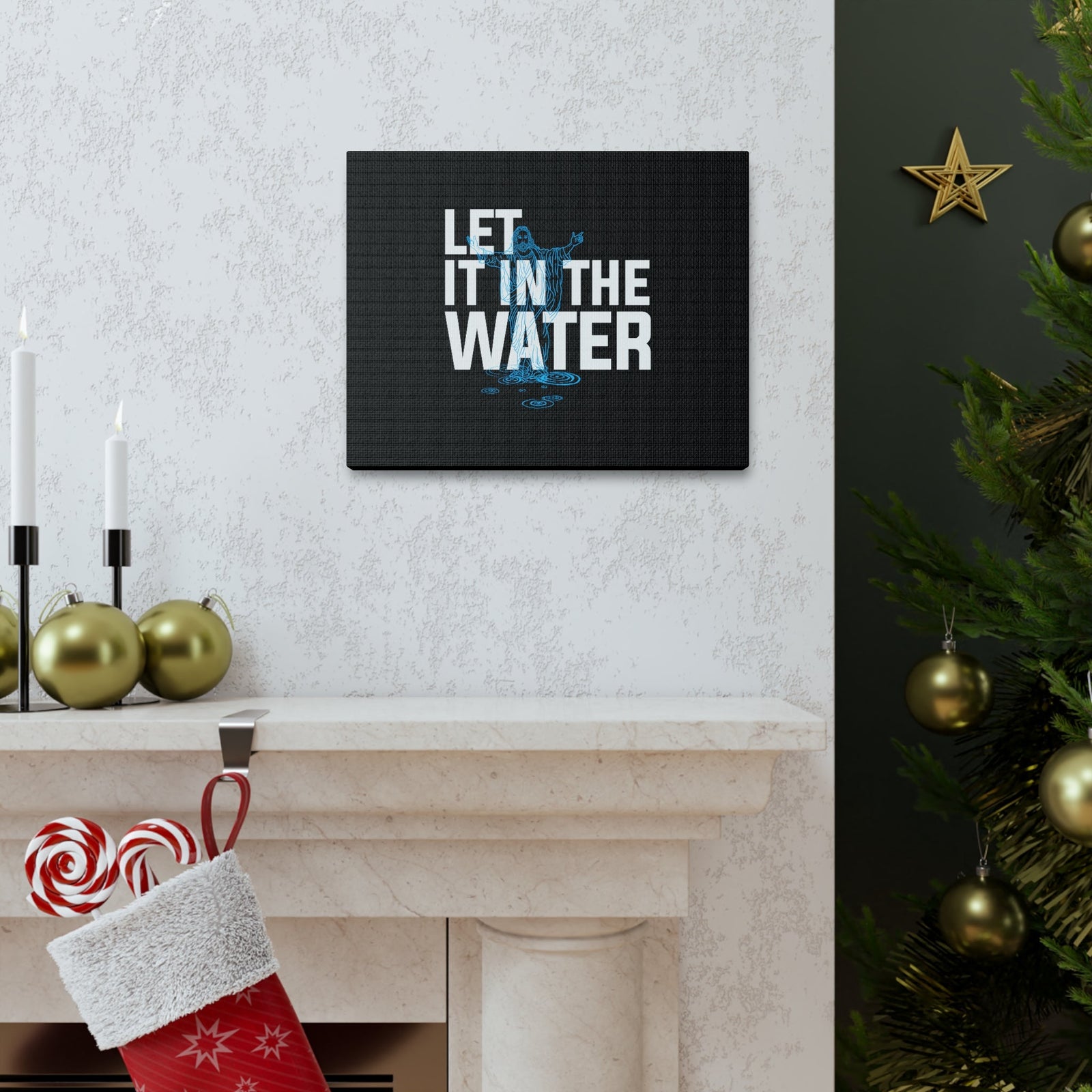 Scripture Walls Let It In The Water John 7:37 Christian Wall Art Bible Verse Print Ready to Hang Unframed-Express Your Love Gifts