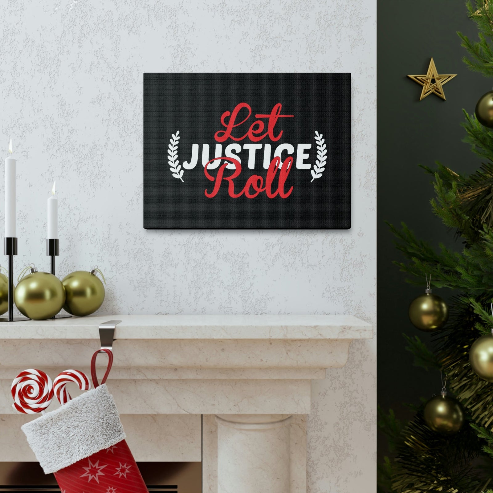 Scripture Walls Let Justice Roll Amos 5:24 Laurel Christian Wall Art Bible Verse Print Ready to Hang Unframed-Express Your Love Gifts