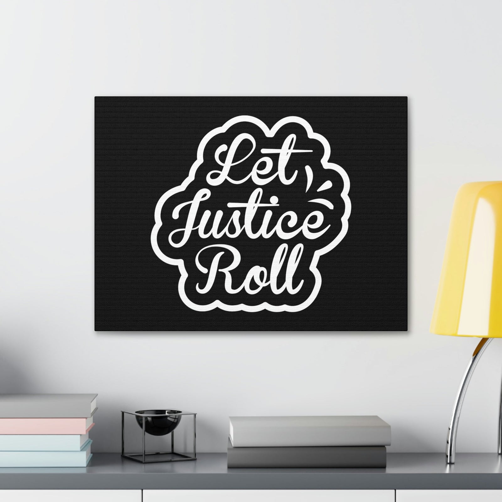Scripture Walls Let Justice Roll Amos 5:24 Outlined Christian Wall Art Bible Verse Print Ready to Hang Unframed-Express Your Love Gifts