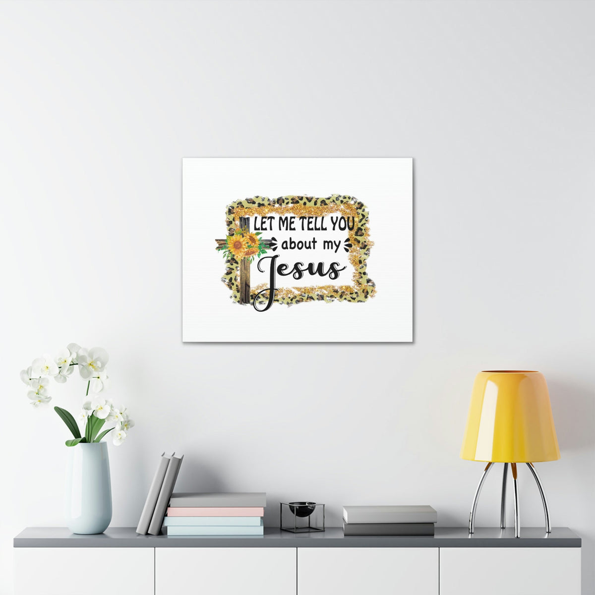 Scripture Walls Let Me Tell You About My Jesus 1 John 4:9 Christian Wall Art Bible Verse Print Ready to Hang Unframed-Express Your Love Gifts