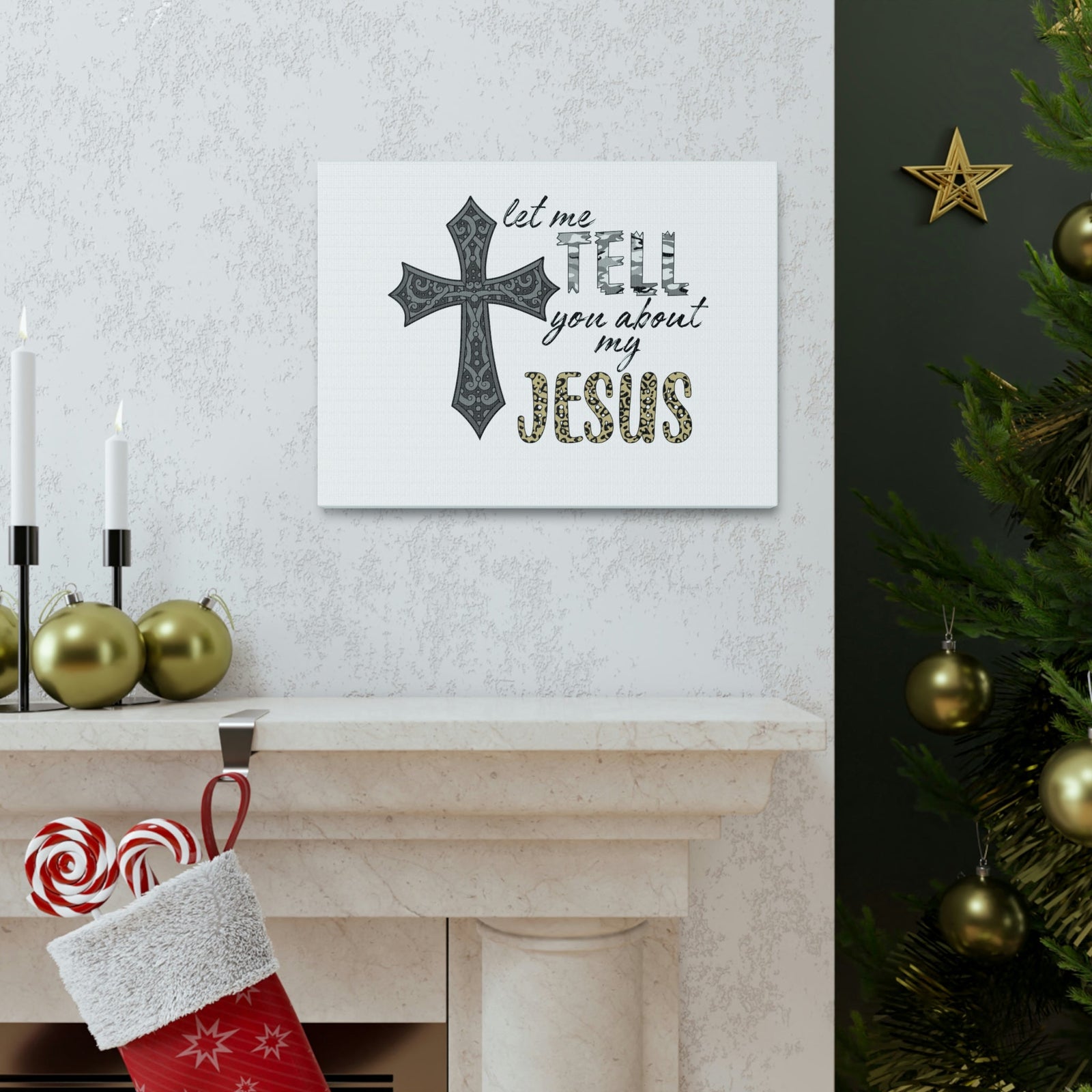 Scripture Walls Let Me Tell You About My Jesus Hebrews 4:15 Christian Wall Art Bible Verse Print Ready to Hang Unframed-Express Your Love Gifts