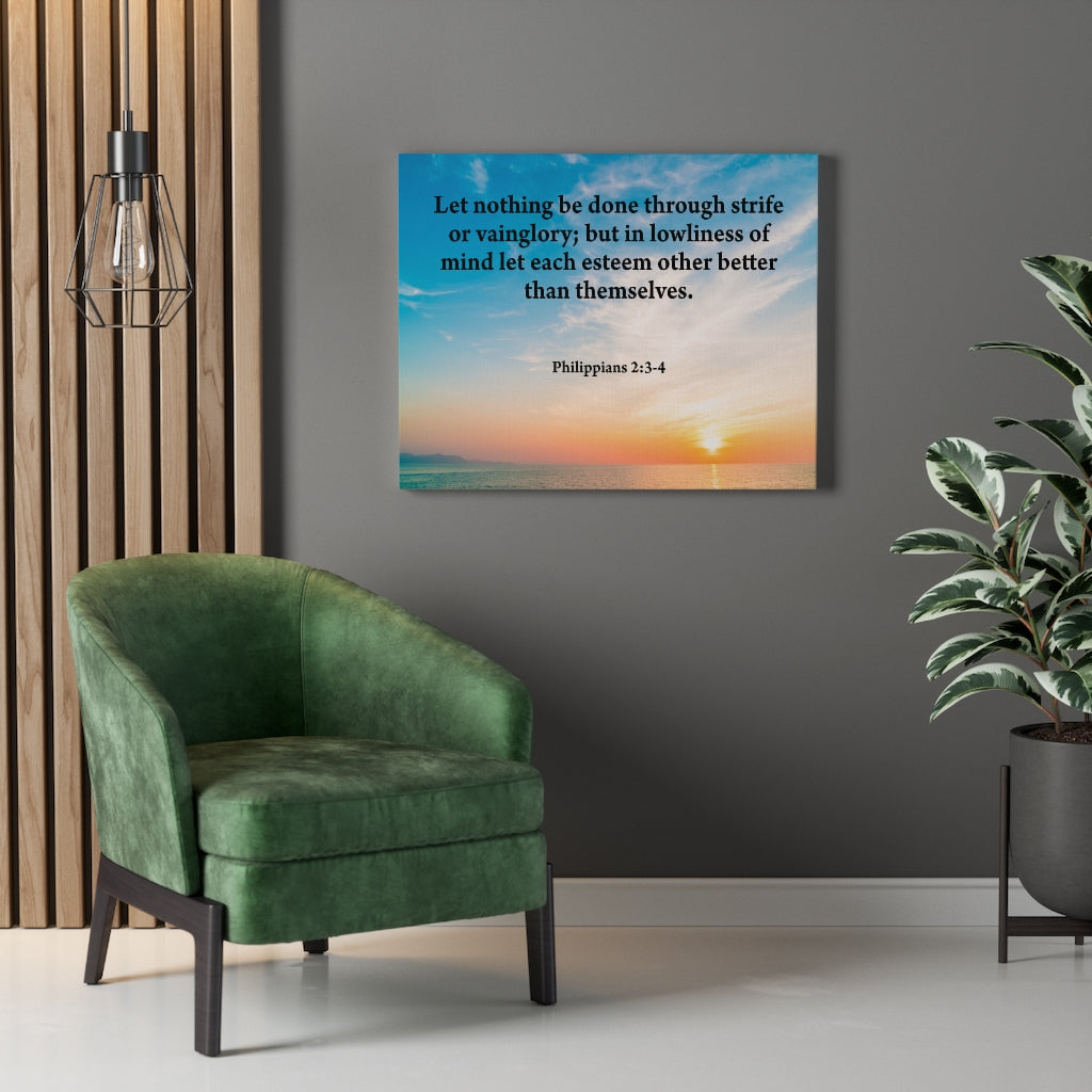 Scripture Walls Let Nothing Be Done Philippians 2:3-4 Bible Verse Canvas Christian Wall Art Ready to Hang Unframed-Express Your Love Gifts
