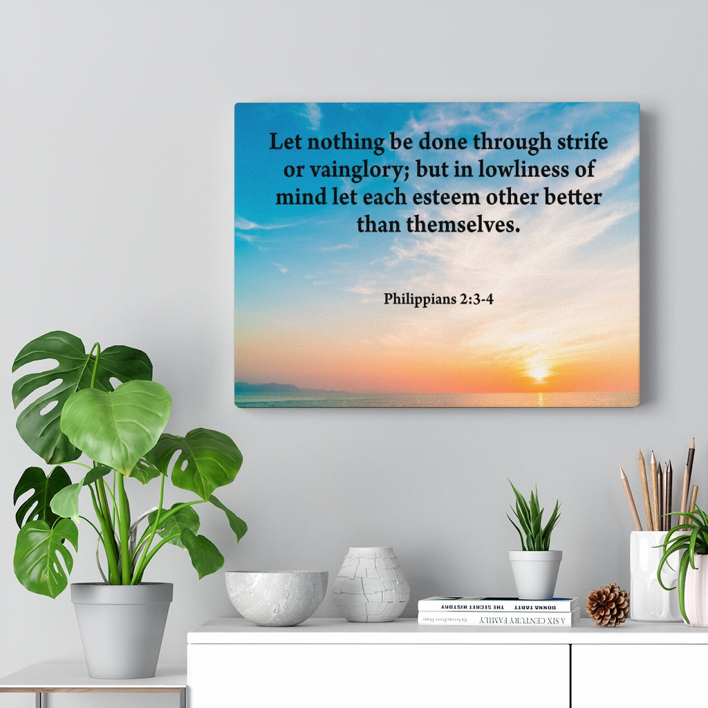 Scripture Walls Let Nothing Be Done Philippians 2:3-4 Bible Verse Canvas Christian Wall Art Ready to Hang Unframed-Express Your Love Gifts