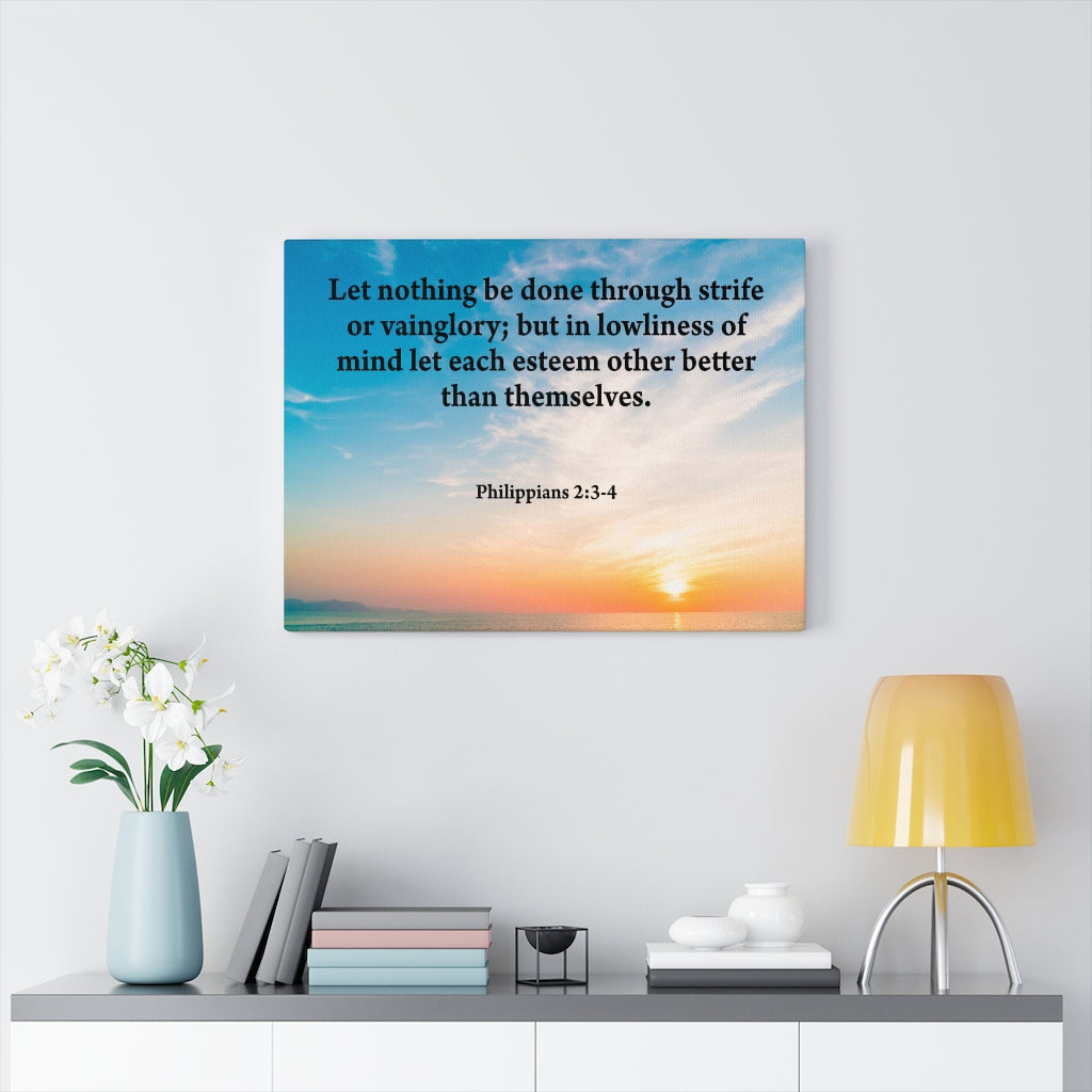 Scripture Walls Let Nothing Be Done Philippians 2:3-4 Bible Verse Canvas Christian Wall Art Ready to Hang Unframed-Express Your Love Gifts