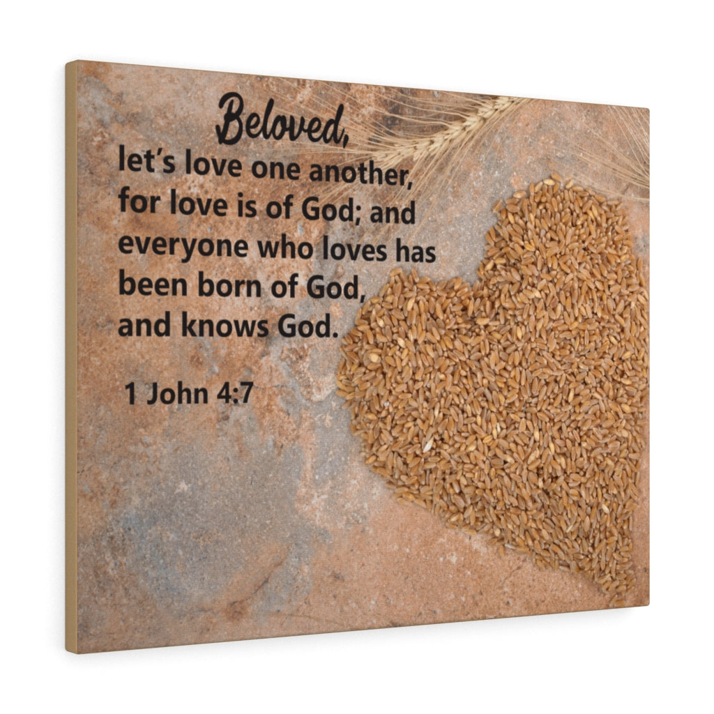 Scripture Walls Let's Love One Another 1 John 4:7 Bible Verse Canvas Christian Wall Art Ready to Hang Unframed-Express Your Love Gifts