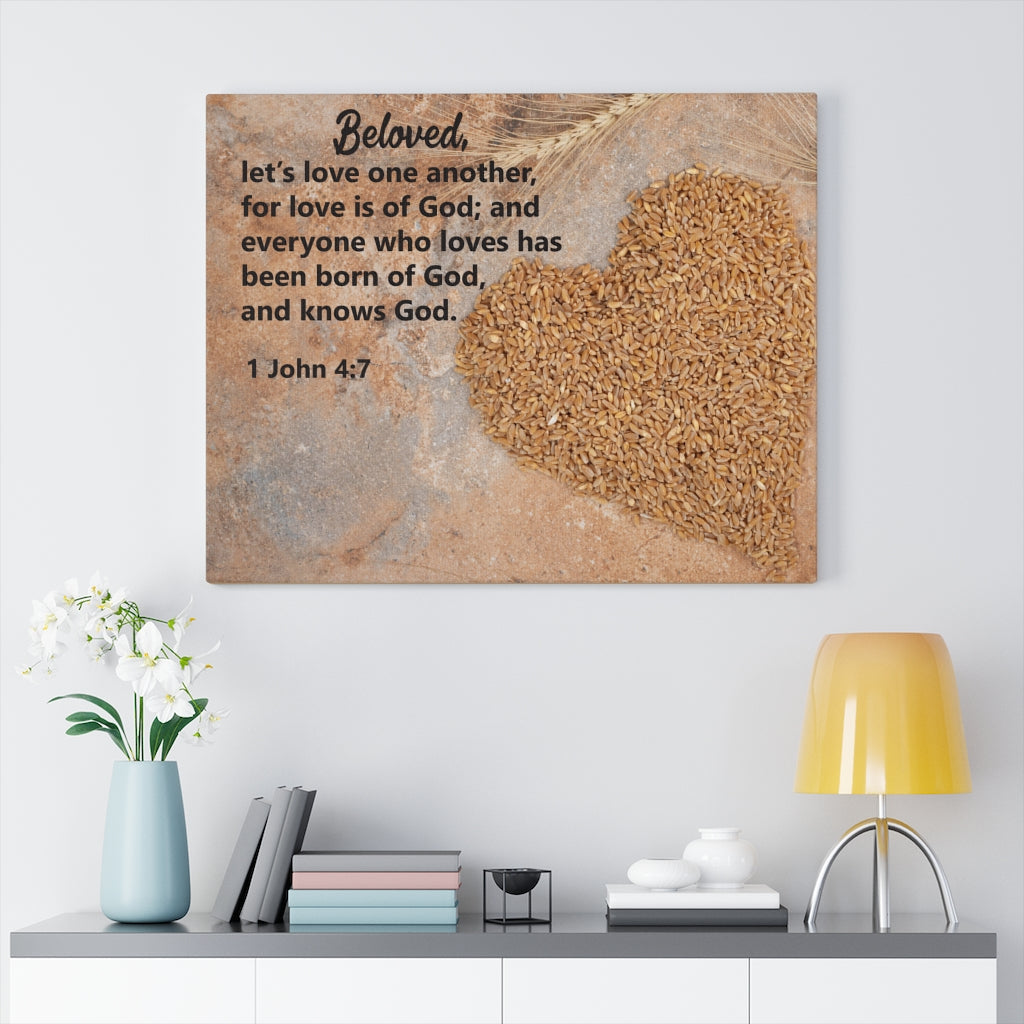 Scripture Walls Let's Love One Another 1 John 4:7 Bible Verse Canvas Christian Wall Art Ready to Hang Unframed-Express Your Love Gifts