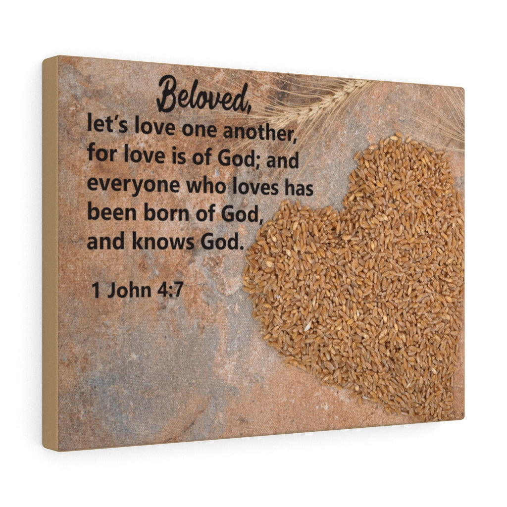Scripture Walls Let's Love One Another 1 John 4:7 Bible Verse Canvas Christian Wall Art Ready to Hang Unframed-Express Your Love Gifts