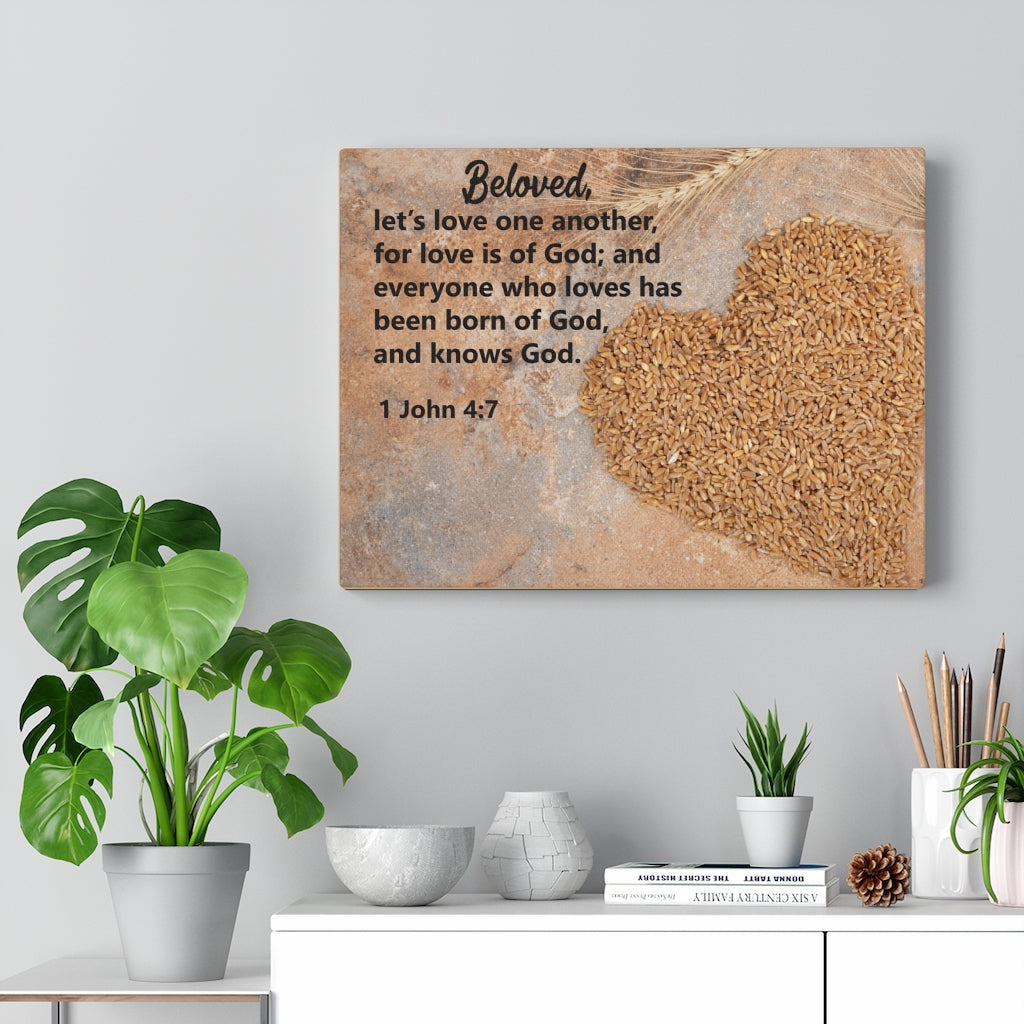 Scripture Walls Let's Love One Another 1 John 4:7 Bible Verse Canvas Christian Wall Art Ready to Hang Unframed-Express Your Love Gifts