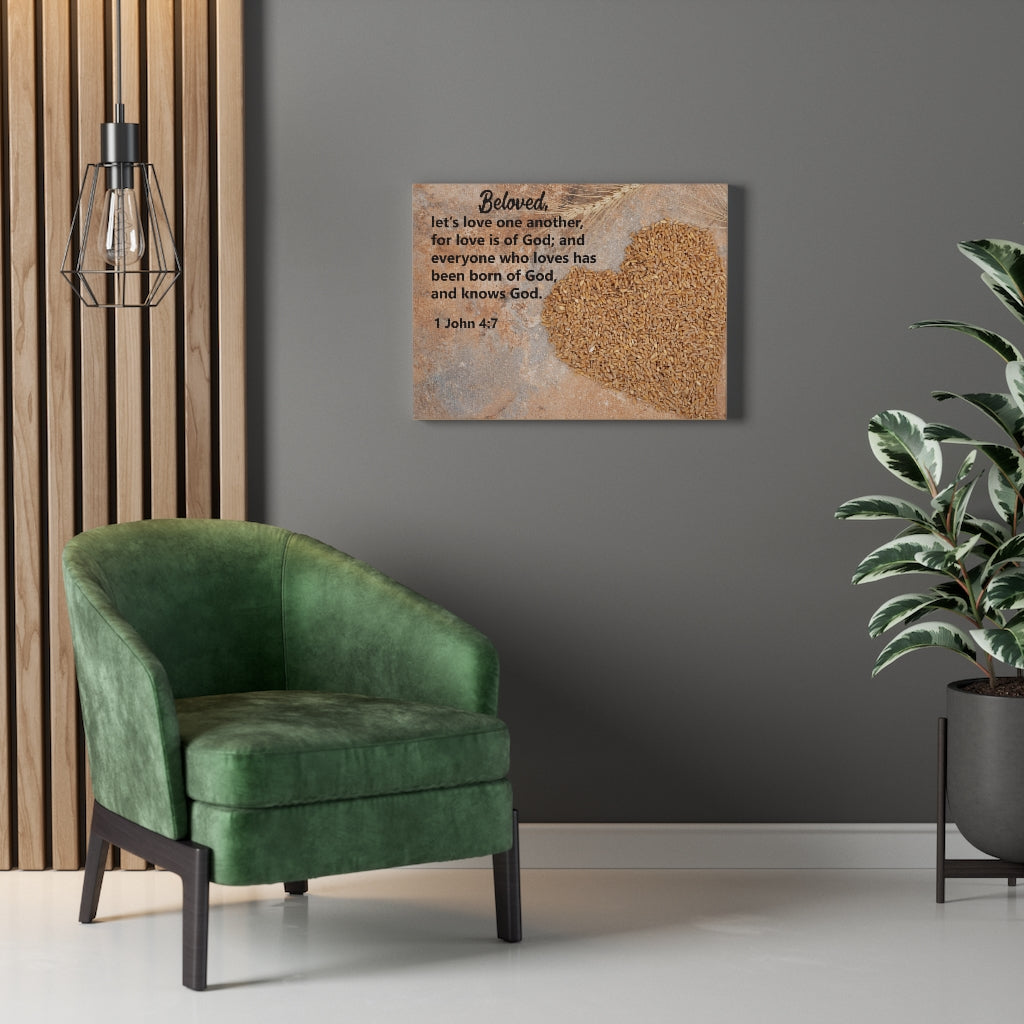 Scripture Walls Let's Love One Another 1 John 4:7 Bible Verse Canvas Christian Wall Art Ready to Hang Unframed-Express Your Love Gifts