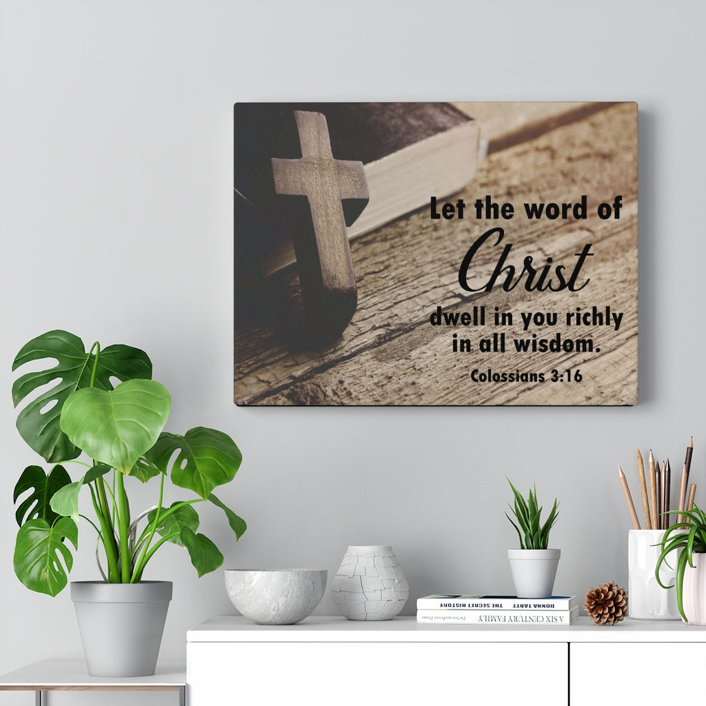 Scripture Walls Let The Word of Christ Colossians 3:16 Wall Art Christian Home Decor Unframed-Express Your Love Gifts