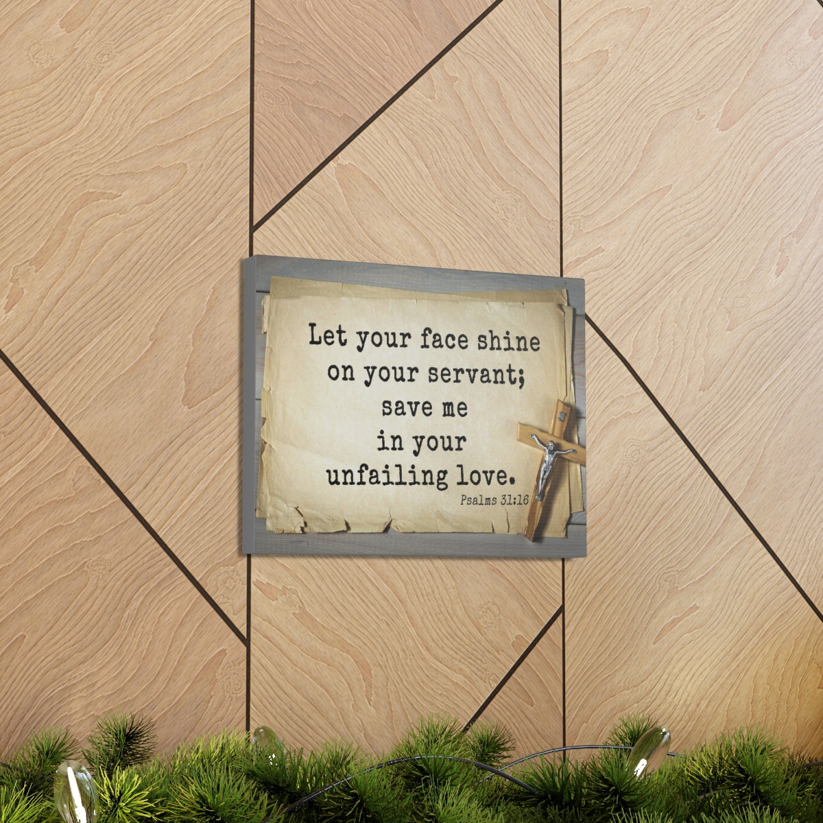 Scripture Walls Let Your Face Shine Psalm 31:16 Bible Verse Canvas Christian Wall Art Ready to Hang Unframed-Express Your Love Gifts