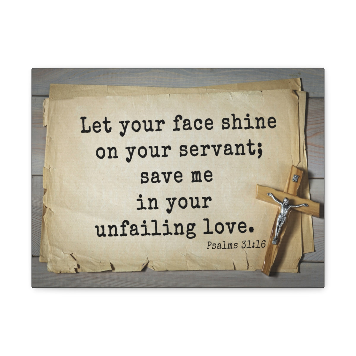 Scripture Walls Let Your Face Shine Psalm 31:16 Bible Verse Canvas Christian Wall Art Ready to Hang Unframed-Express Your Love Gifts