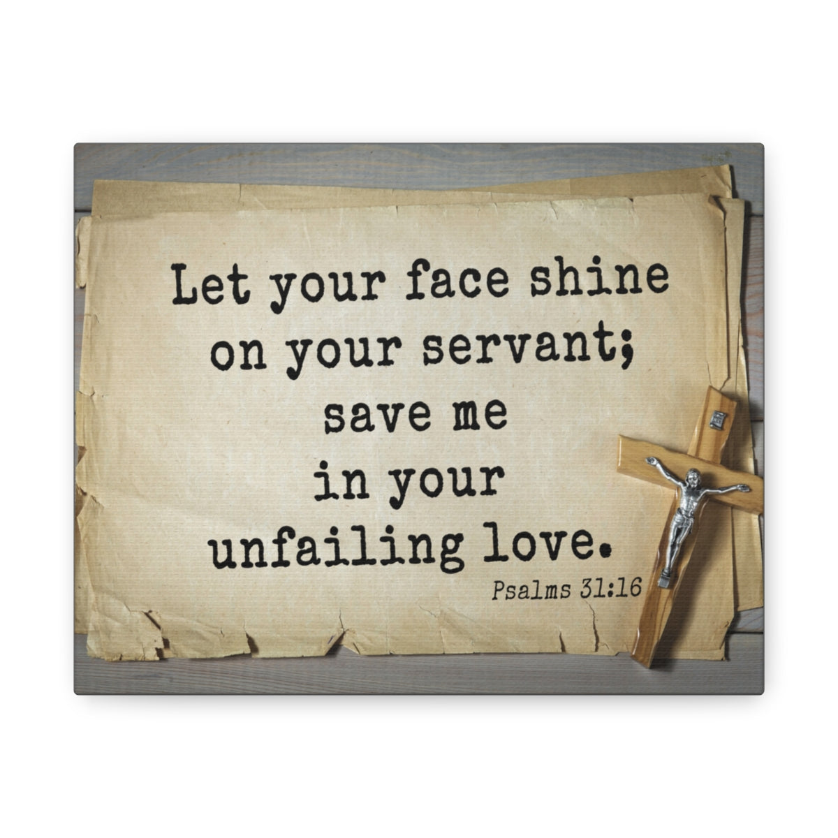 Scripture Walls Let Your Face Shine Psalm 31:16 Bible Verse Canvas Christian Wall Art Ready to Hang Unframed-Express Your Love Gifts