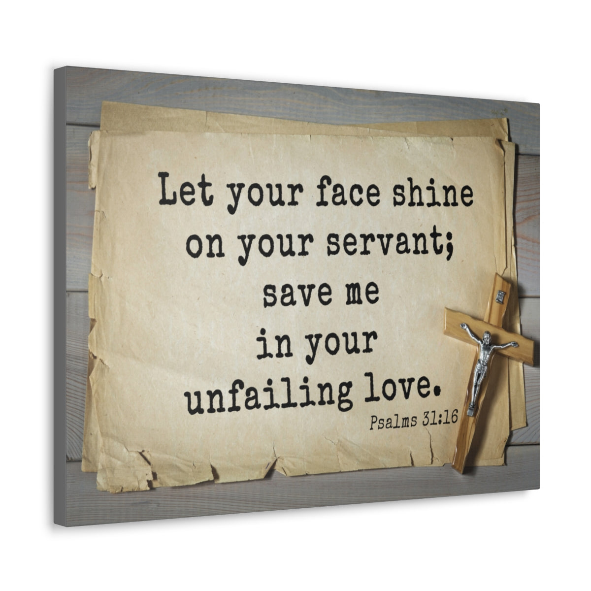 Scripture Walls Let Your Face Shine Psalm 31:16 Bible Verse Canvas Christian Wall Art Ready to Hang Unframed-Express Your Love Gifts