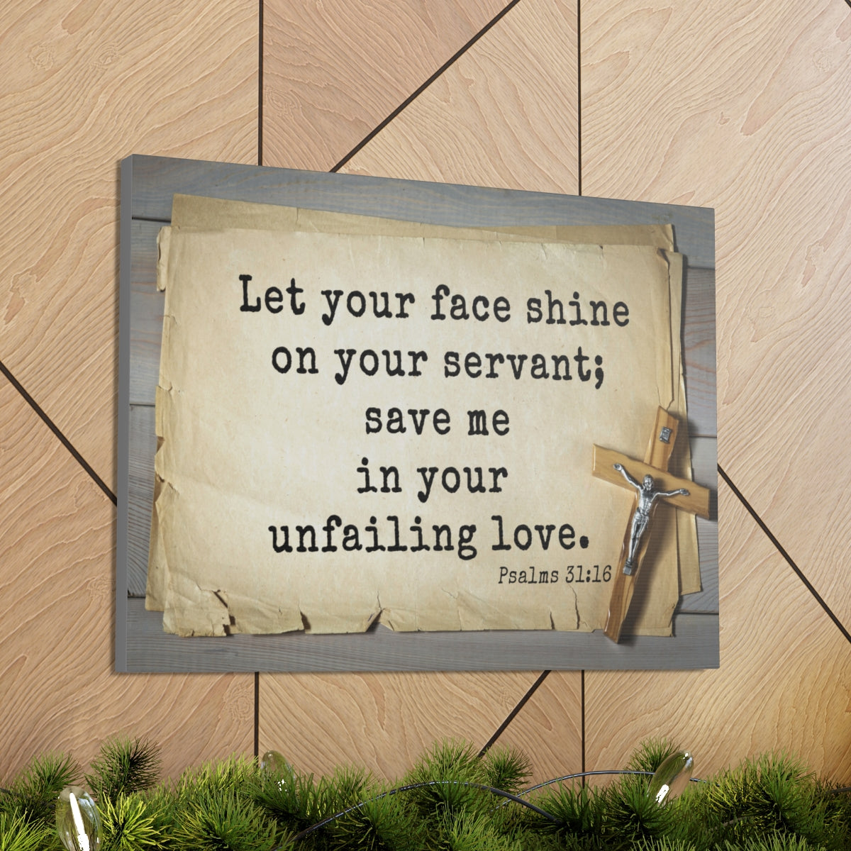 Scripture Walls Let Your Face Shine Psalm 31:16 Bible Verse Canvas Christian Wall Art Ready to Hang Unframed-Express Your Love Gifts