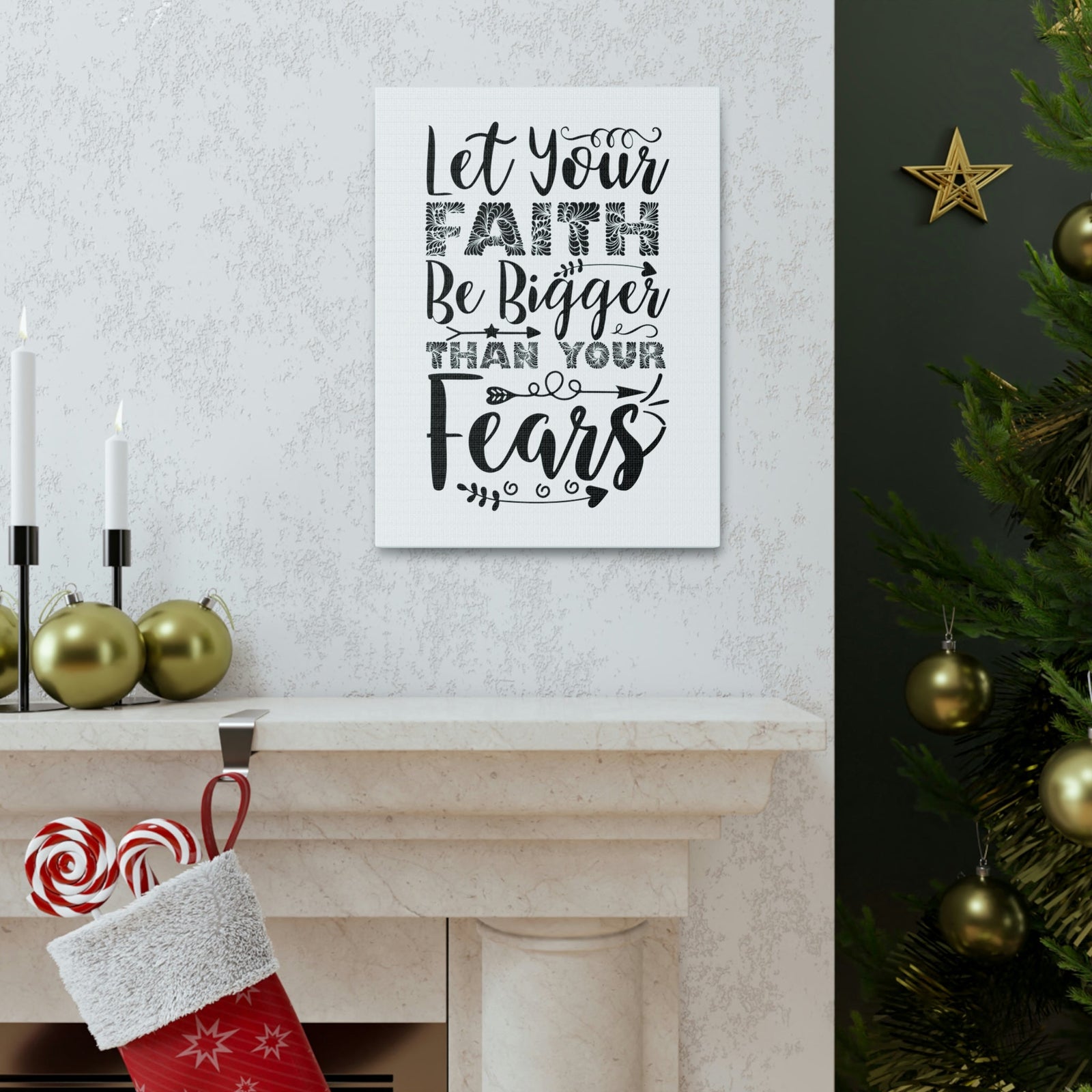 Scripture Walls Let Your Faith Be Bigger Hebrews 13:6 Christian Wall Art Print Ready to Hang Unframed-Express Your Love Gifts