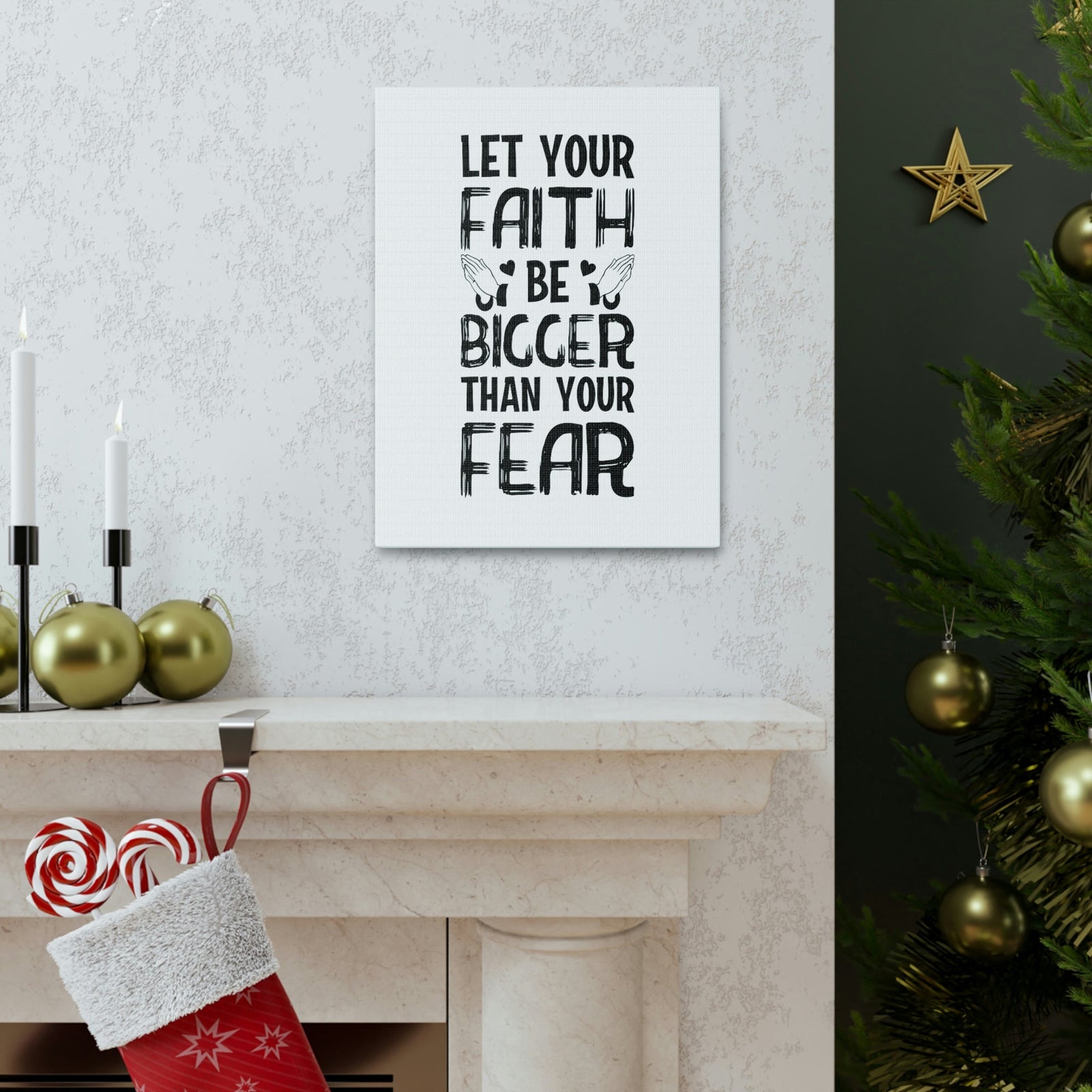 Scripture Walls Let Your Faith Be Bigger Than Your Fear Isaiah 41:10 Christian Wall Art Bible Verse Print Ready to Hang Unframed-Express Your Love Gifts