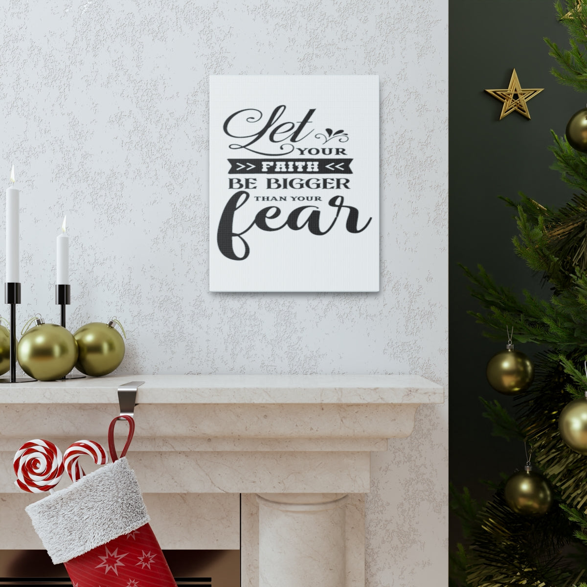 Scripture Walls Let Your Faith Hebrews 13:6 Christian Wall Art Print Ready to Hang Unframed-Express Your Love Gifts