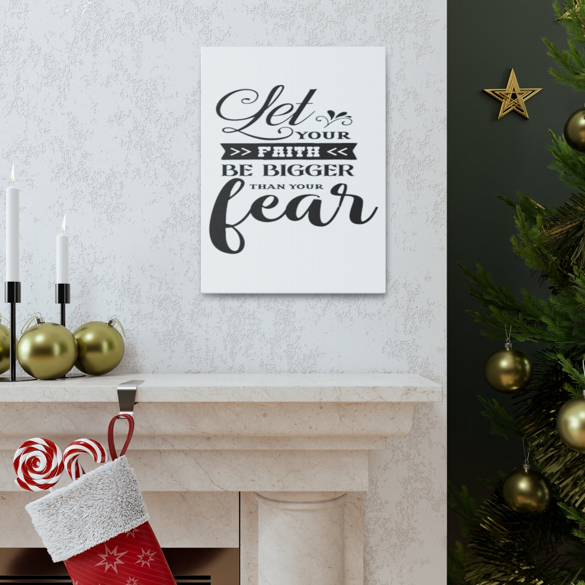 Scripture Walls Let Your Faith Hebrews 13:6 Christian Wall Art Print Ready to Hang Unframed-Express Your Love Gifts