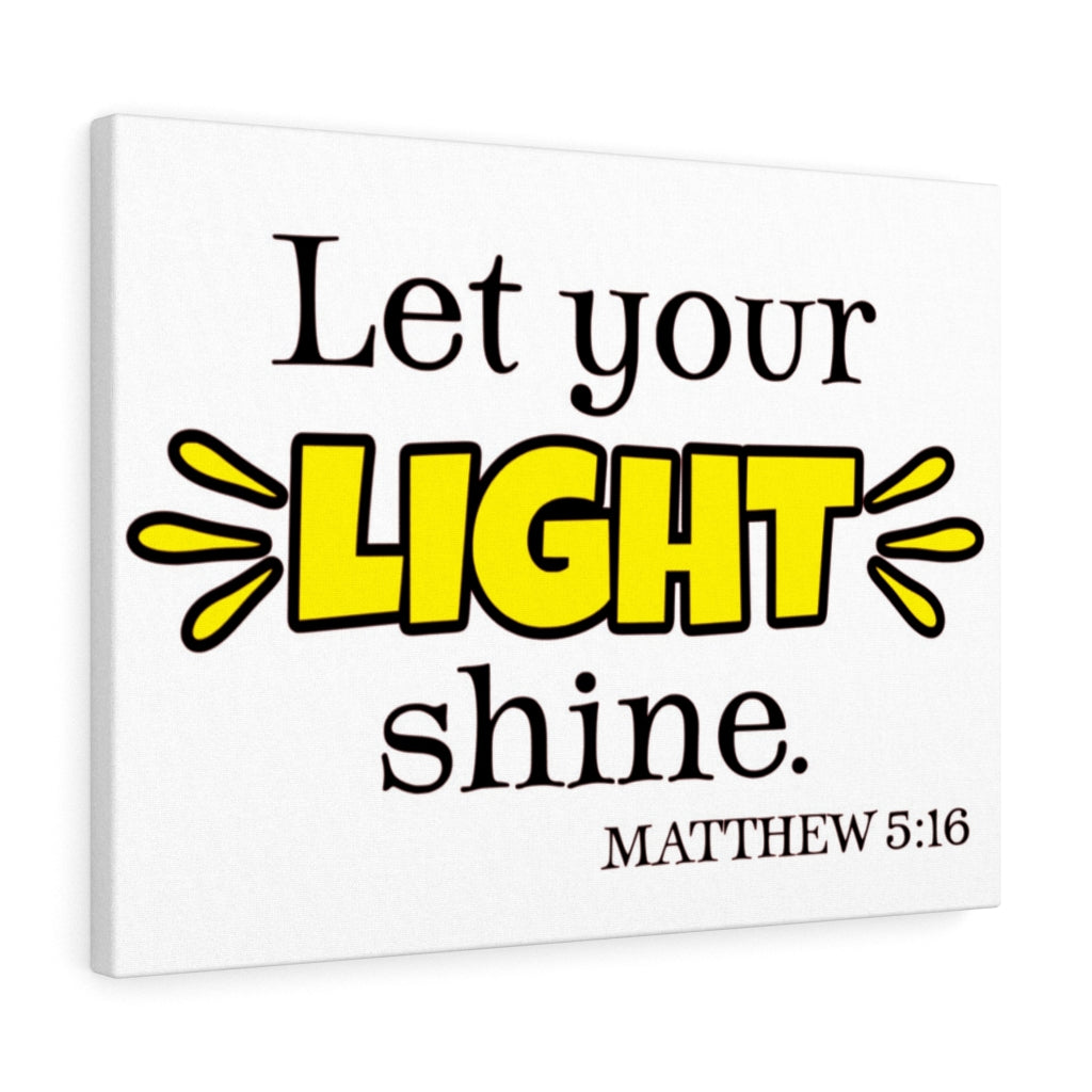 Scripture Walls Let Your Light Shine Matthew 5:16 Colored Bible Verse Canvas Christian Wall Art Ready to Hang Unframed-Express Your Love Gifts