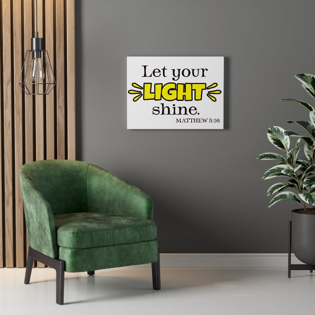 Scripture Walls Let Your Light Shine Matthew 5:16 Colored Bible Verse Canvas Christian Wall Art Ready to Hang Unframed-Express Your Love Gifts