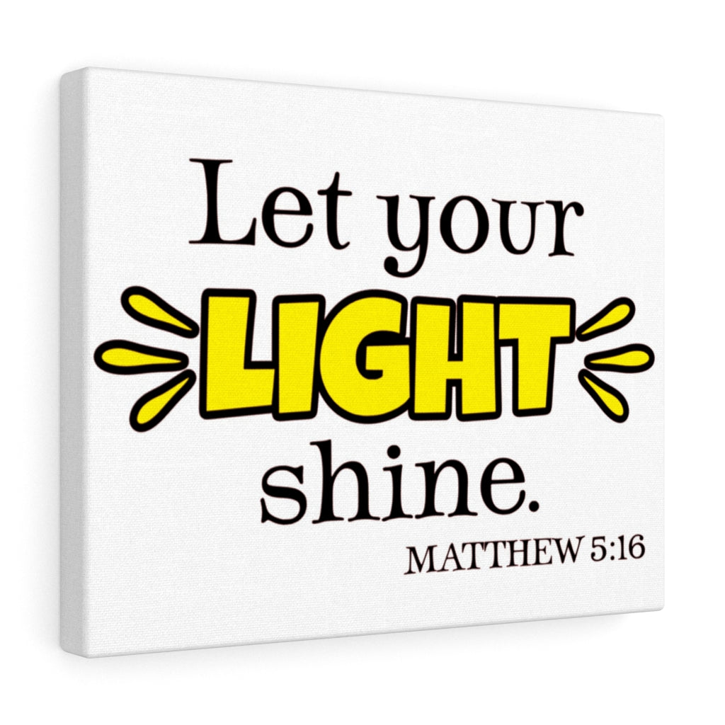Scripture Walls Let Your Light Shine Matthew 5:16 Colored Bible Verse Canvas Christian Wall Art Ready to Hang Unframed-Express Your Love Gifts