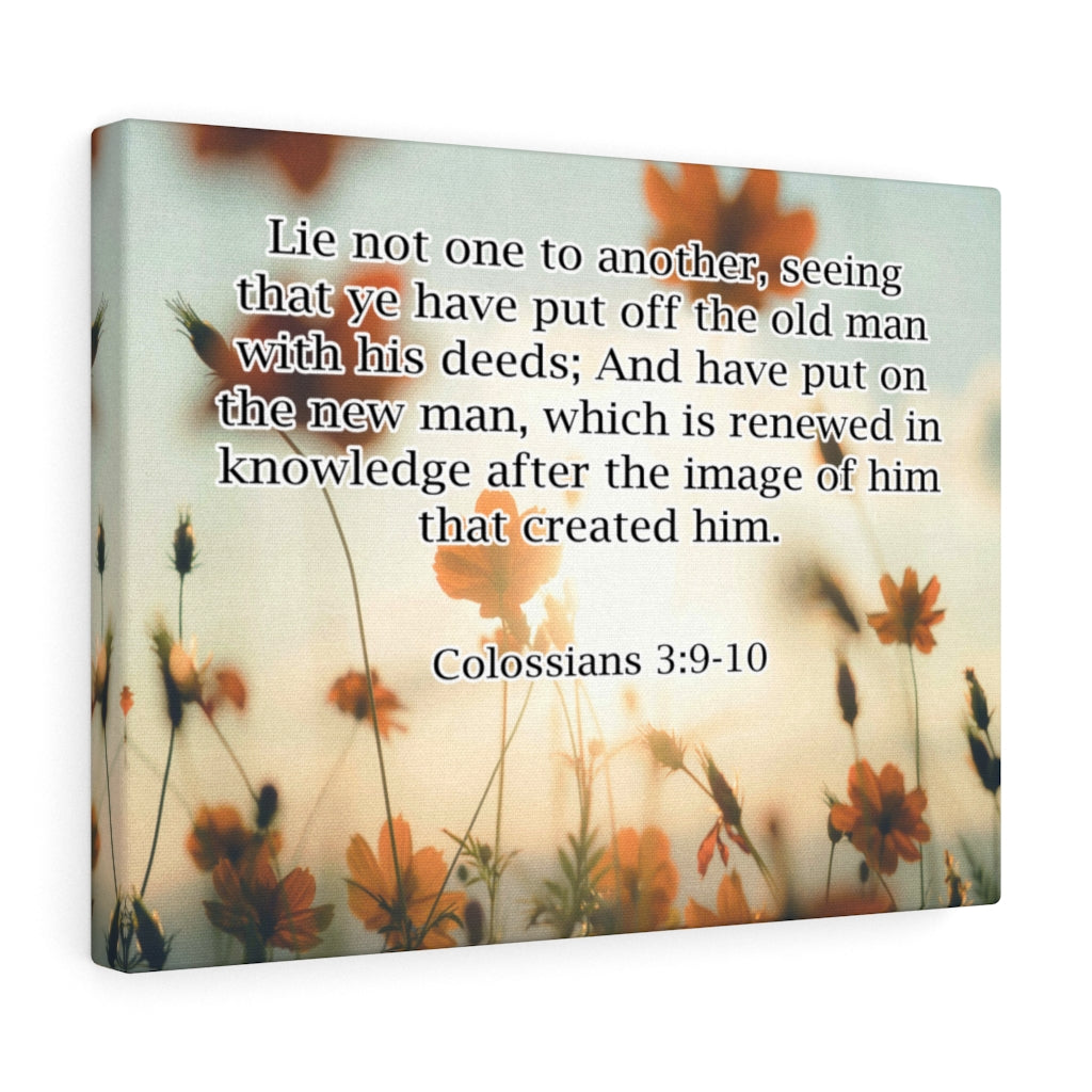 Scripture Walls Lie Not to One Another Colossians 3:9-10 Bible Verse Canvas Christian Wall Art Ready to Hang Unframed-Express Your Love Gifts