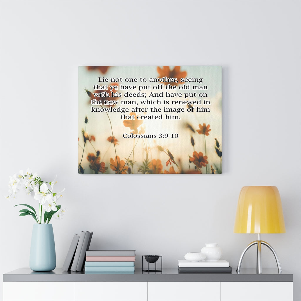 Scripture Walls Lie Not to One Another Colossians 3:9-10 Bible Verse Canvas Christian Wall Art Ready to Hang Unframed-Express Your Love Gifts