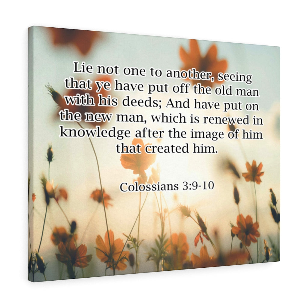 Scripture Walls Lie Not to One Another Colossians 3:9-10 Bible Verse Canvas Christian Wall Art Ready to Hang Unframed-Express Your Love Gifts