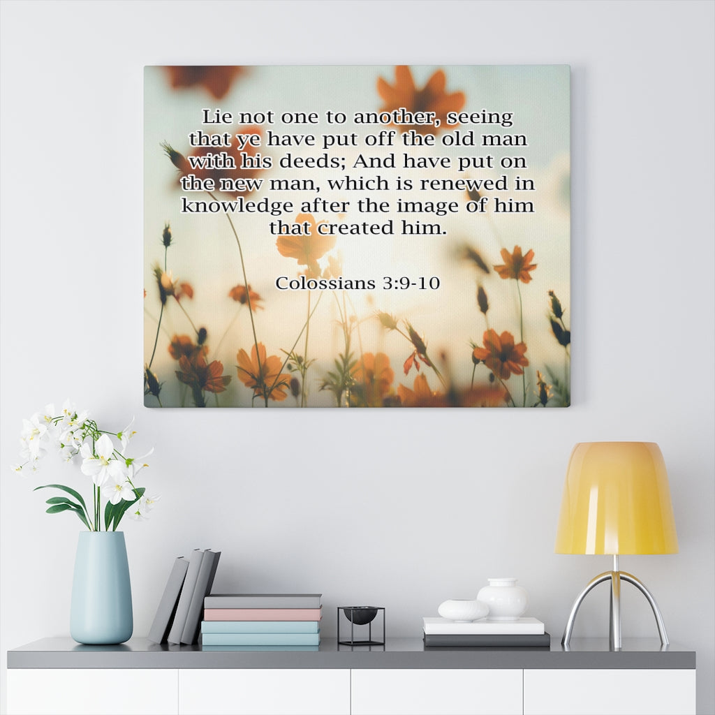 Scripture Walls Lie Not to One Another Colossians 3:9-10 Bible Verse Canvas Christian Wall Art Ready to Hang Unframed-Express Your Love Gifts