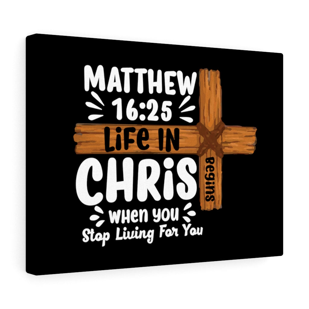 Scripture Walls Life In Christ Cross Matthew 16:25 Bible Verse Canvas Christian Wall Art Ready to Hang Unframed-Express Your Love Gifts