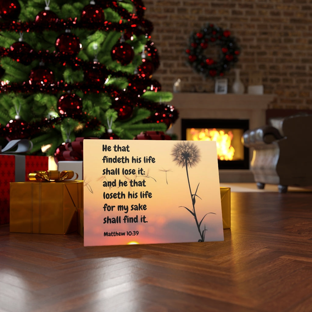 Scripture Walls Life Matthew 10:39 Bible Verse Canvas Christian Wall Art Ready to Hang Unframed-Express Your Love Gifts