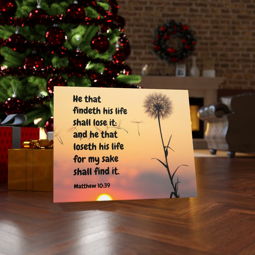 Scripture Walls Life Matthew 10:39 Bible Verse Canvas Christian Wall Art Ready to Hang Unframed-Express Your Love Gifts
