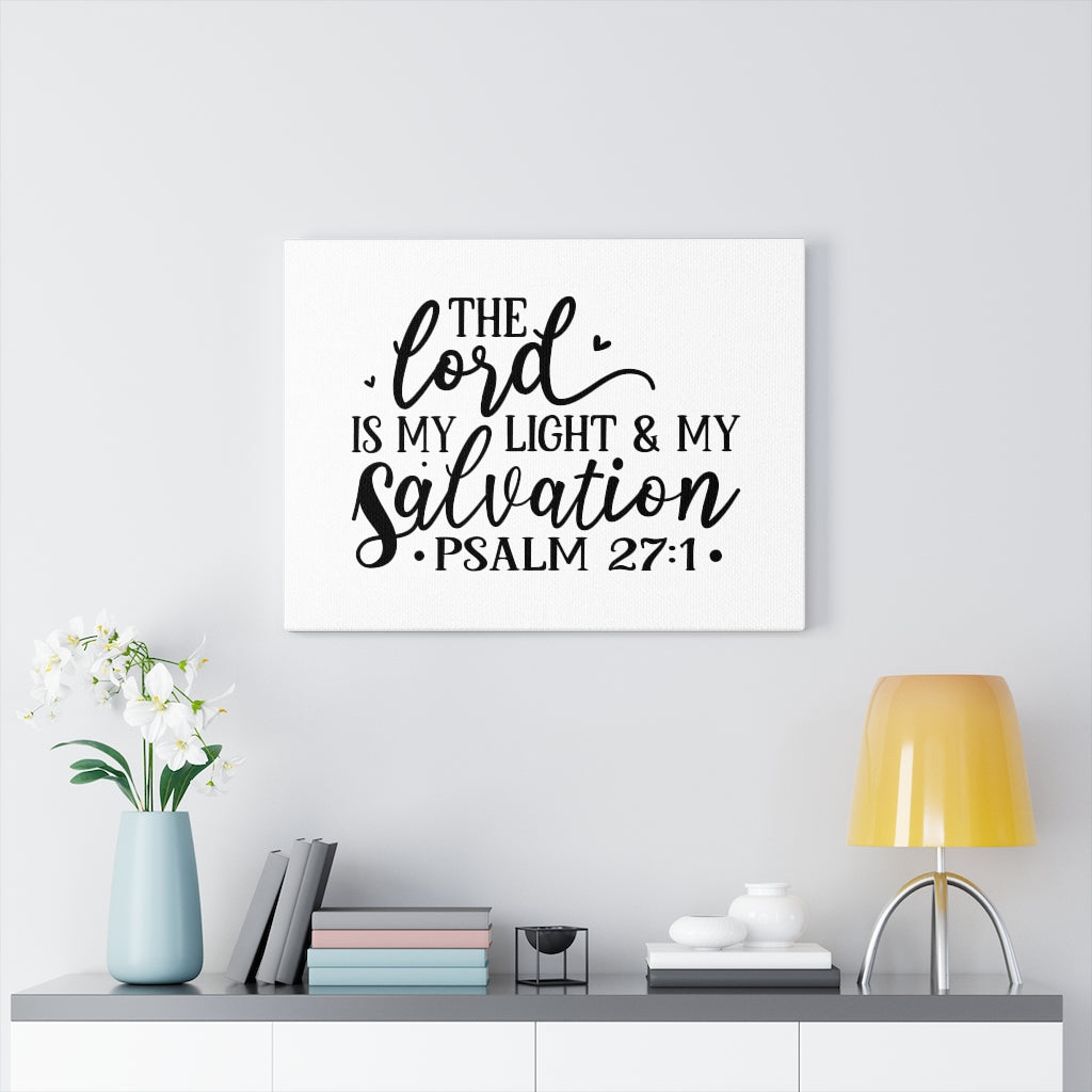 Scripture Walls Light & My Salvation Psalm 27:1 Bible Verse Canvas Christian Wall Art Ready to Hang Unframed-Express Your Love Gifts