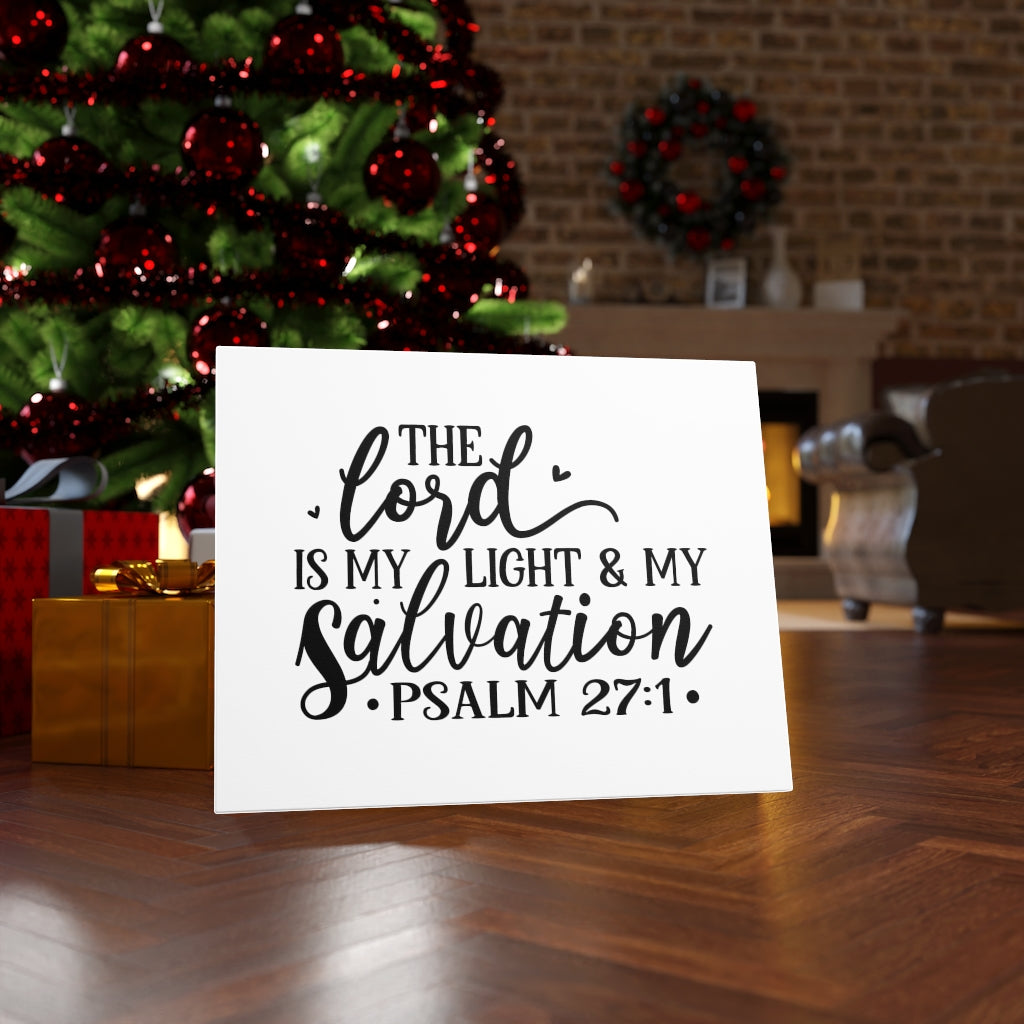 Scripture Walls Light & My Salvation Psalm 27:1 Bible Verse Canvas Christian Wall Art Ready to Hang Unframed-Express Your Love Gifts