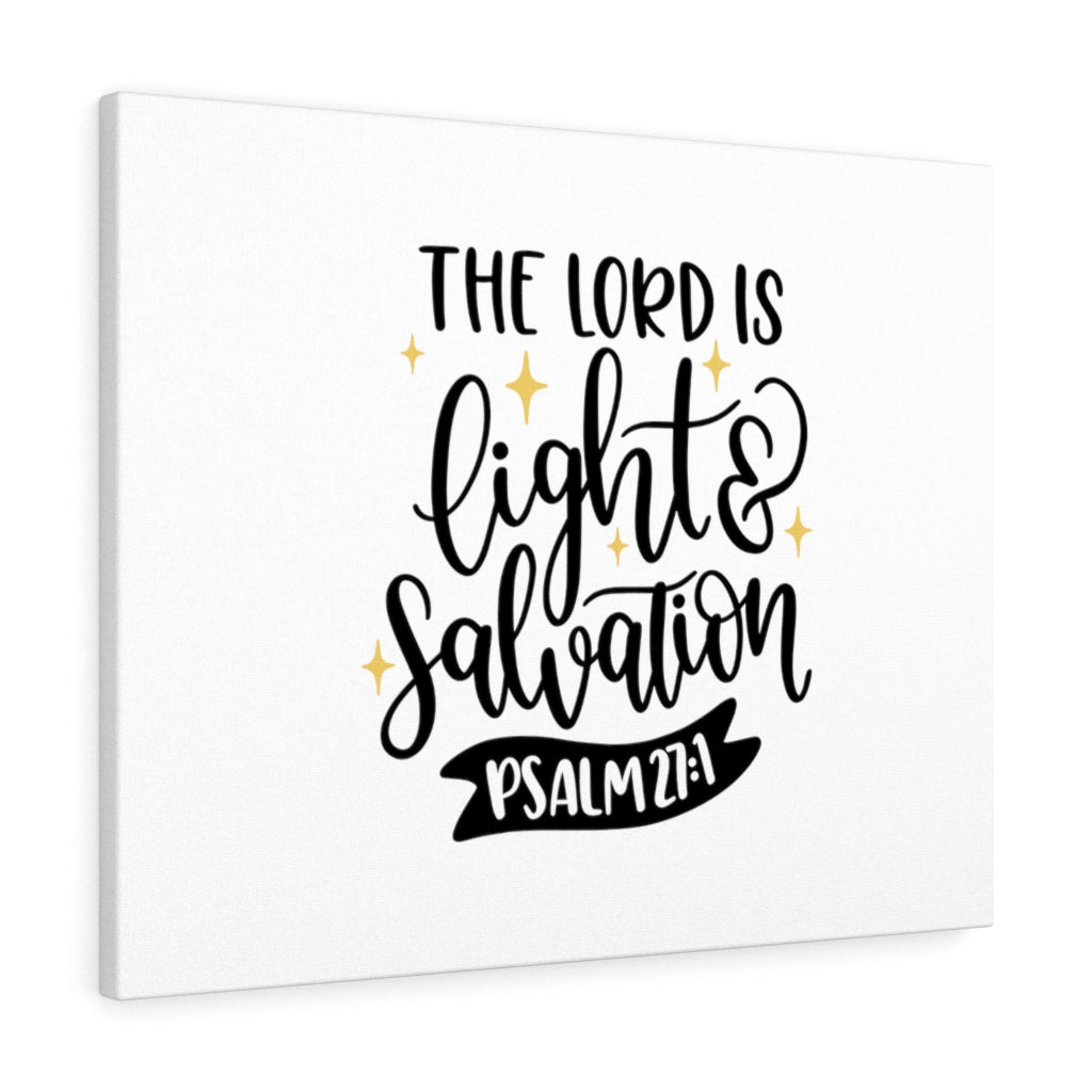 Scripture Walls Light &amp; Salvation Psalm 27:1 Bible Verse Canvas Christian Wall Art Ready to Hang Unframed-Express Your Love Gifts