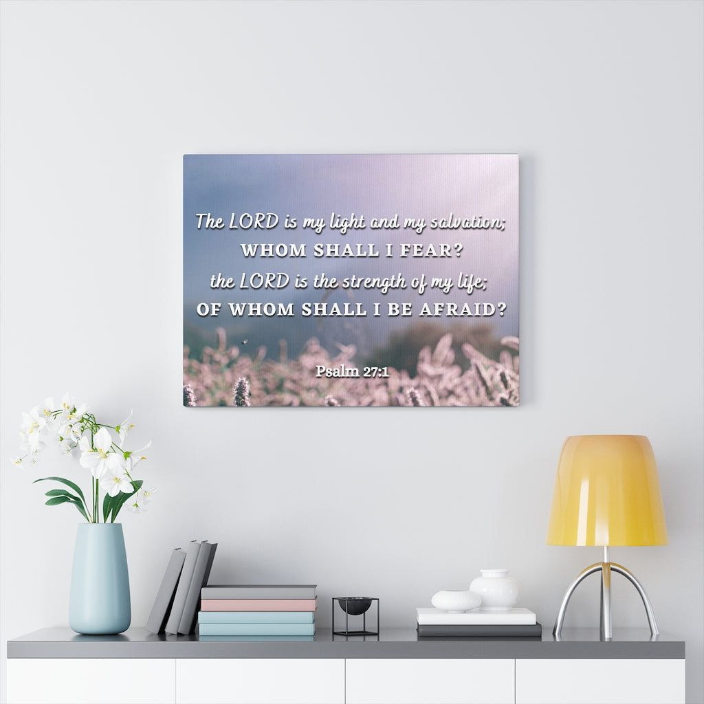 Scripture Walls Light And Salvation Psalm 27:1 Bible Verse Canvas Christian Wall Art Ready to Hang Unframed-Express Your Love Gifts