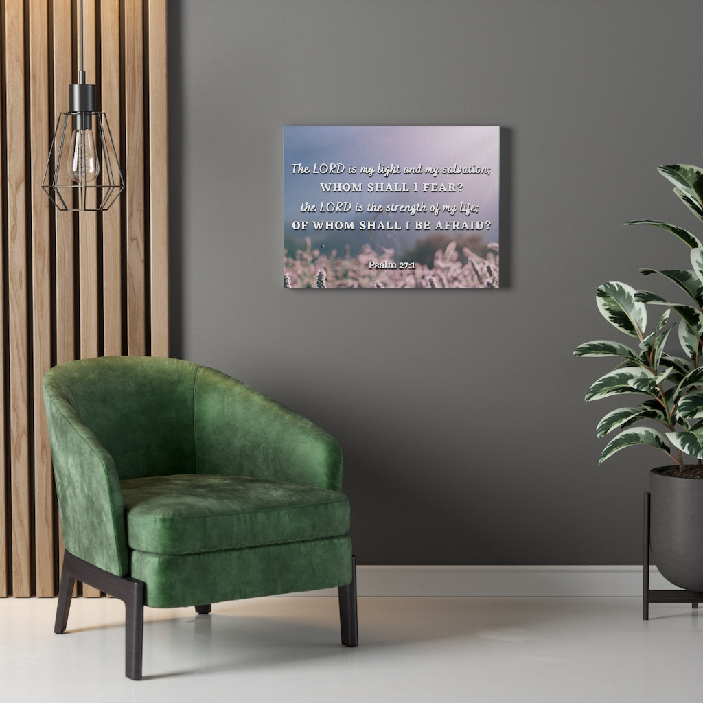 Scripture Walls Light And Salvation Psalm 27:1 Bible Verse Canvas Christian Wall Art Ready to Hang Unframed-Express Your Love Gifts