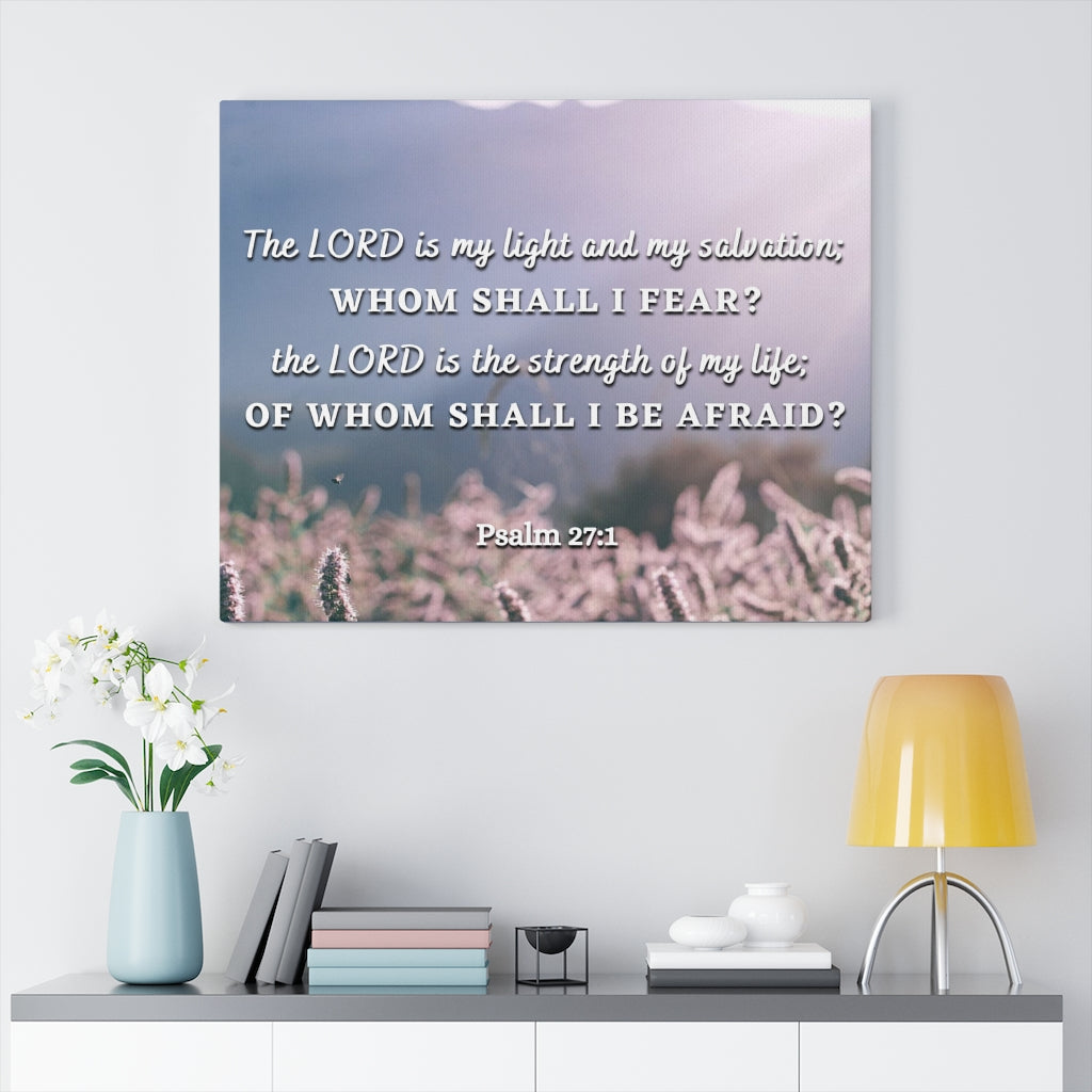 Scripture Walls Light And Salvation Psalm 27:1 Bible Verse Canvas Christian Wall Art Ready to Hang Unframed-Express Your Love Gifts