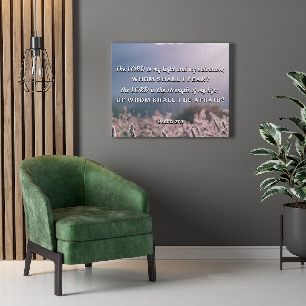 Scripture Walls Light And Salvation Psalm 27:1 Bible Verse Canvas Christian Wall Art Ready to Hang Unframed-Express Your Love Gifts