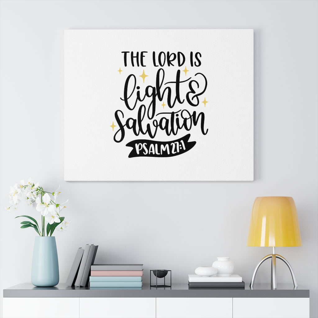 Scripture Walls Light & Salvation Psalm 27:1 Bible Verse Canvas Christian Wall Art Ready to Hang Unframed-Express Your Love Gifts