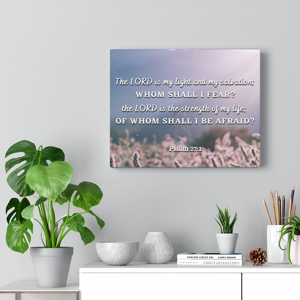 Scripture Walls Light And Salvation Psalm 27:1 Bible Verse Canvas Christian Wall Art Ready to Hang Unframed-Express Your Love Gifts