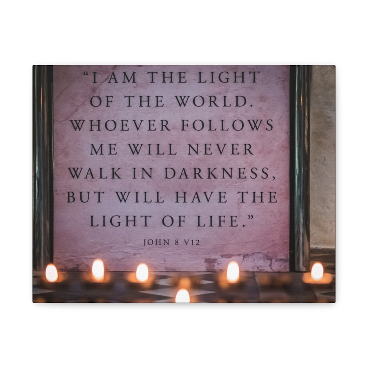 Scripture Walls Light Of Life John 8:12 Bible Verse Canvas Christian Wall Art Bible Verse Print Ready To Hang Unframed-Express Your Love Gifts